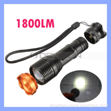 CREE Xm-L T6 LED 1800lm Zoomable 18650 LED Tactical Flashlights